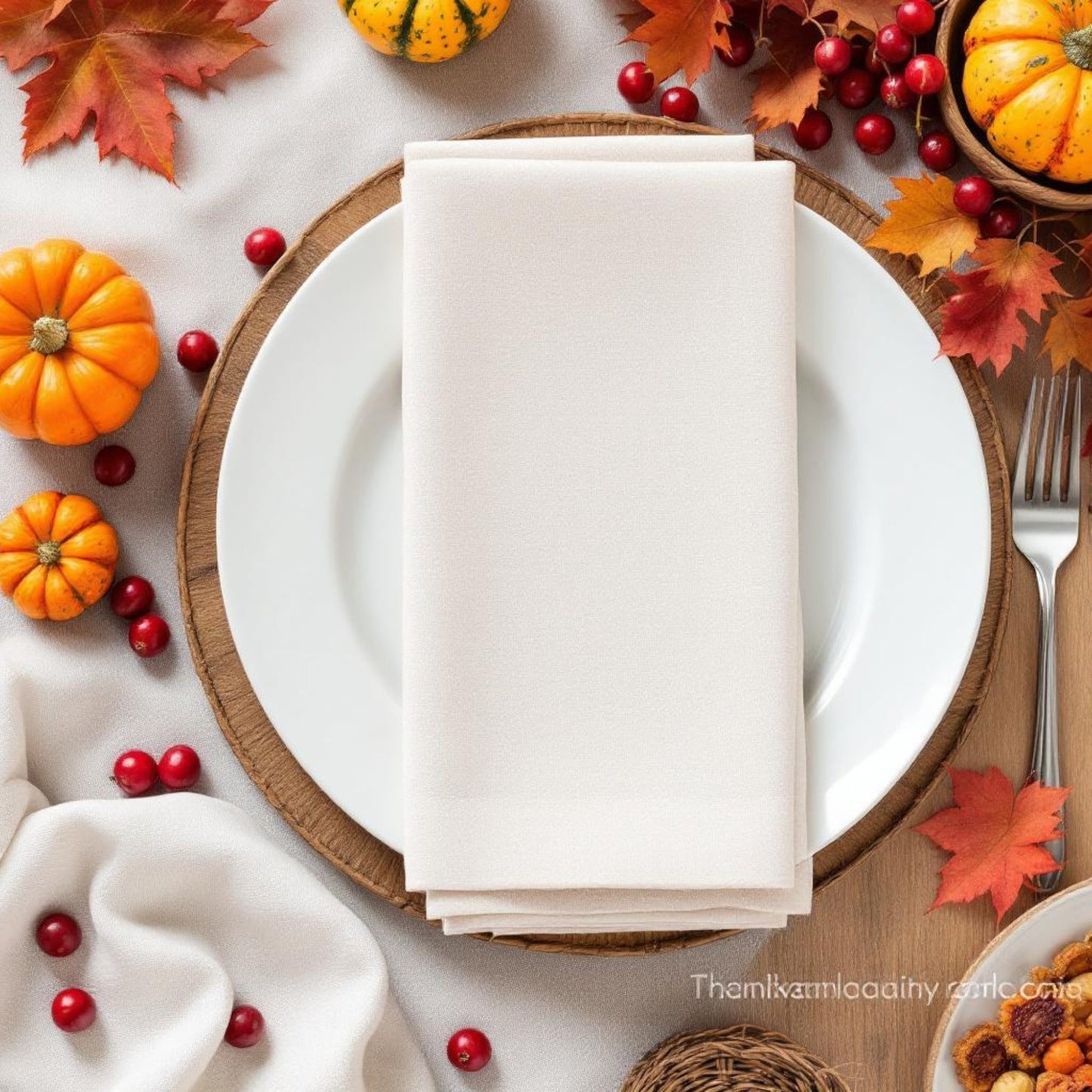 White Linen Napkins – 100% French Flax – Stonewashed Pure Linen Cloth Napkins – Mitered Corners – Set of 4